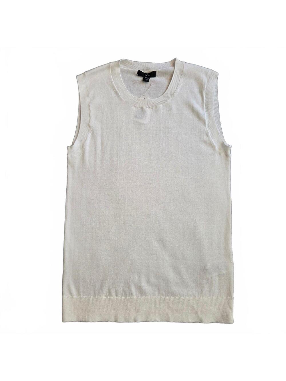 J.Crew Women's Sleeveless Cotton Sweater Size XS Cream